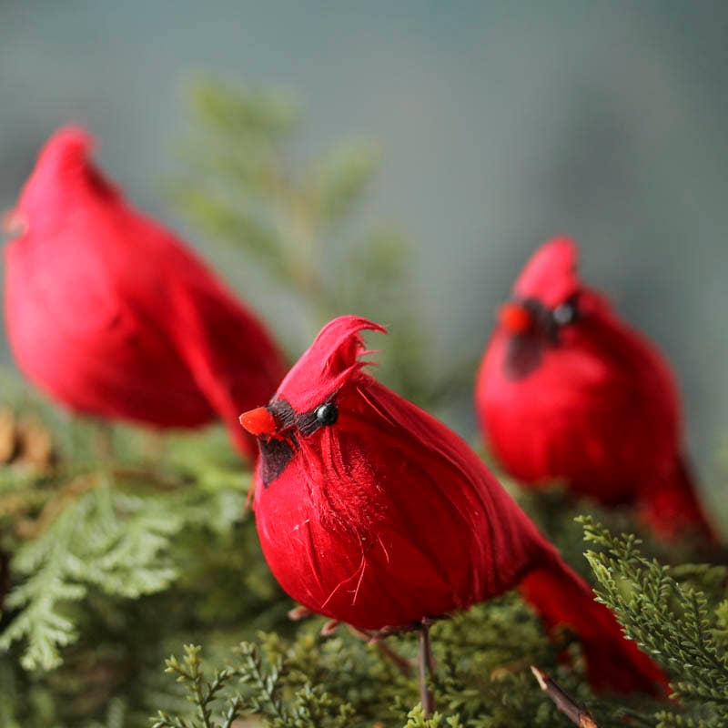 3" Small Artificial Cardinals (Package of 12 pieces)