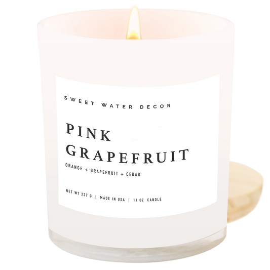 Pink Grapefruit 11 oz Soy Candle - Home Decor & Gifts