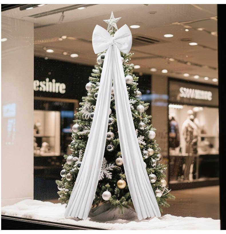 Extra Large Christmas Tree Topper Bow Decor: XL_Burgundy / L