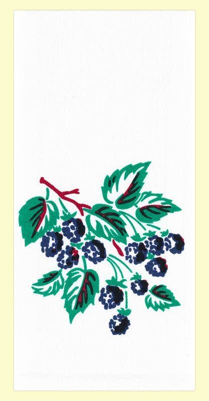 Blackberries Retro Flour Sack Kitchen Towel