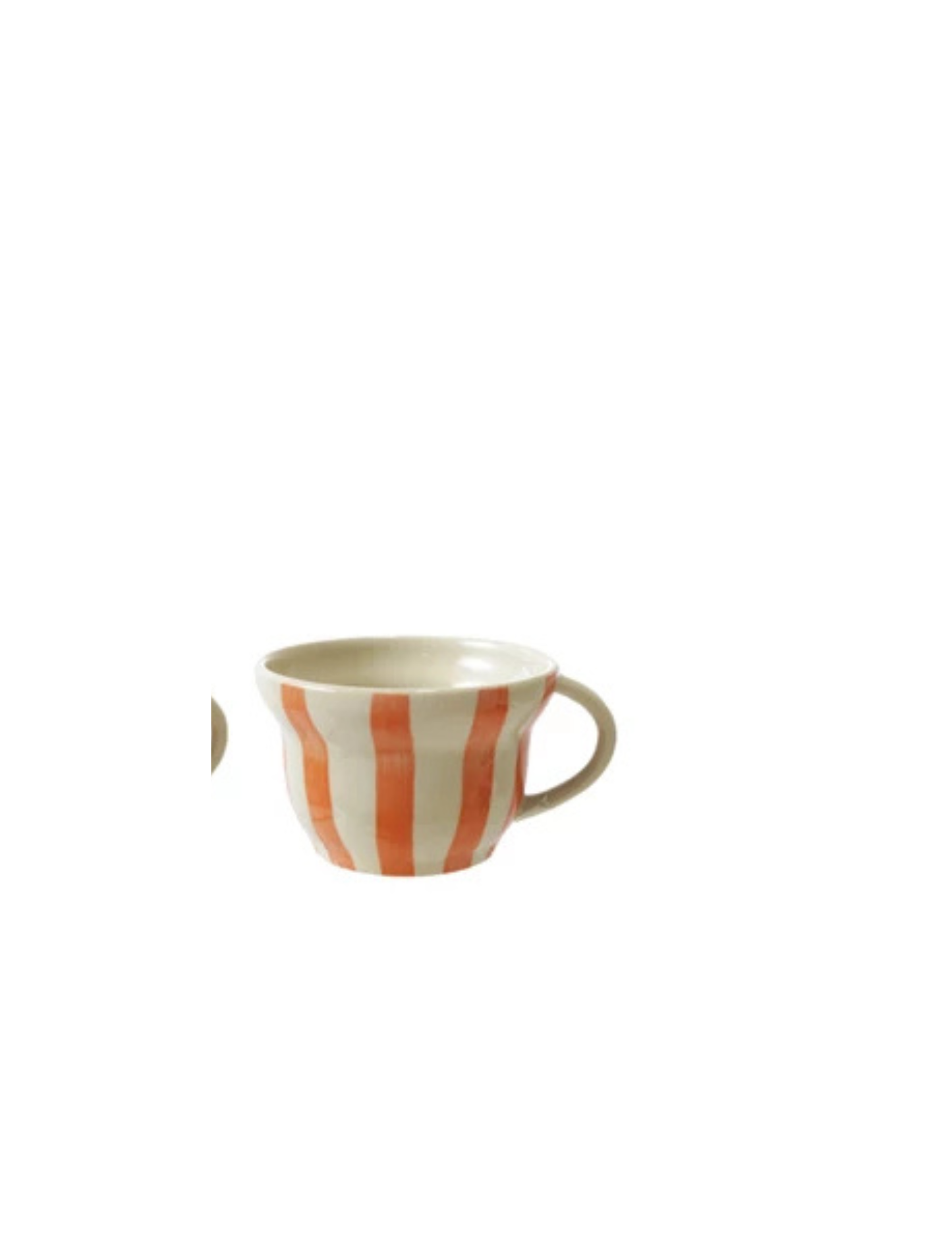 8 oz. Hand-Painted Stoneware Striped Mug, 4 Colors