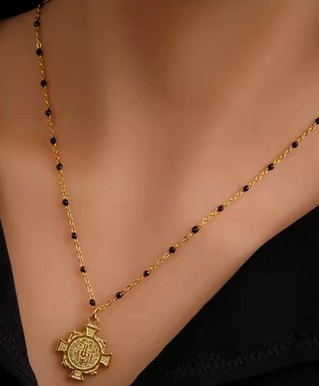 Saint Benedict Cross 14K gold Necklace- Symbol of Protection: Cuban