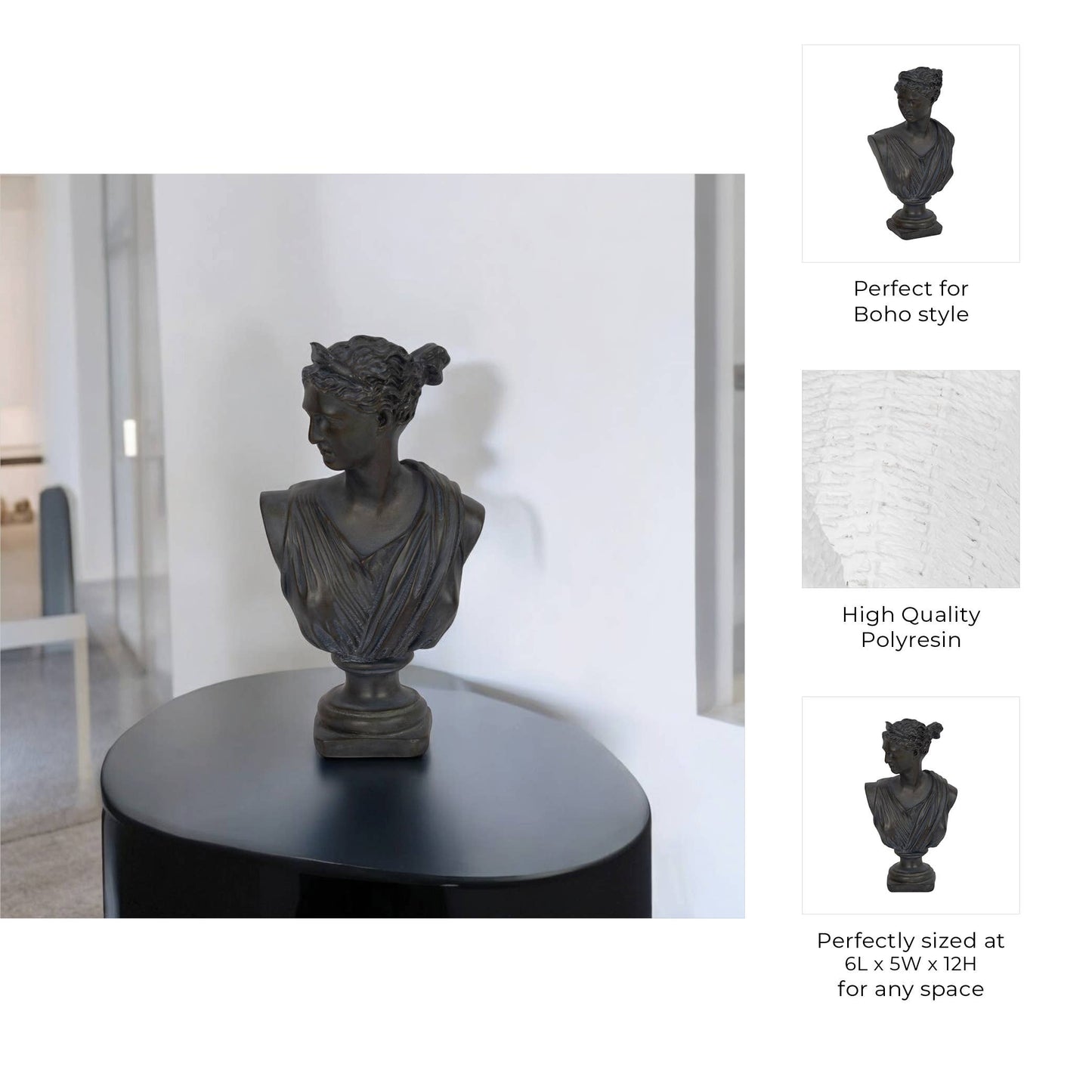 Aged Classical Bust Sculpture.