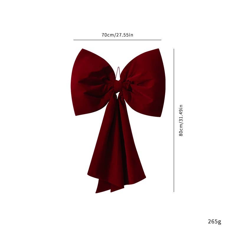 Extra Large Christmas Tree Topper Bow Decor: XL_Burgundy / L