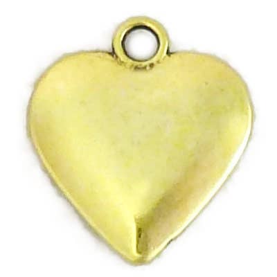 8 Plain Heart Gold Charms/Pendants by TIJC