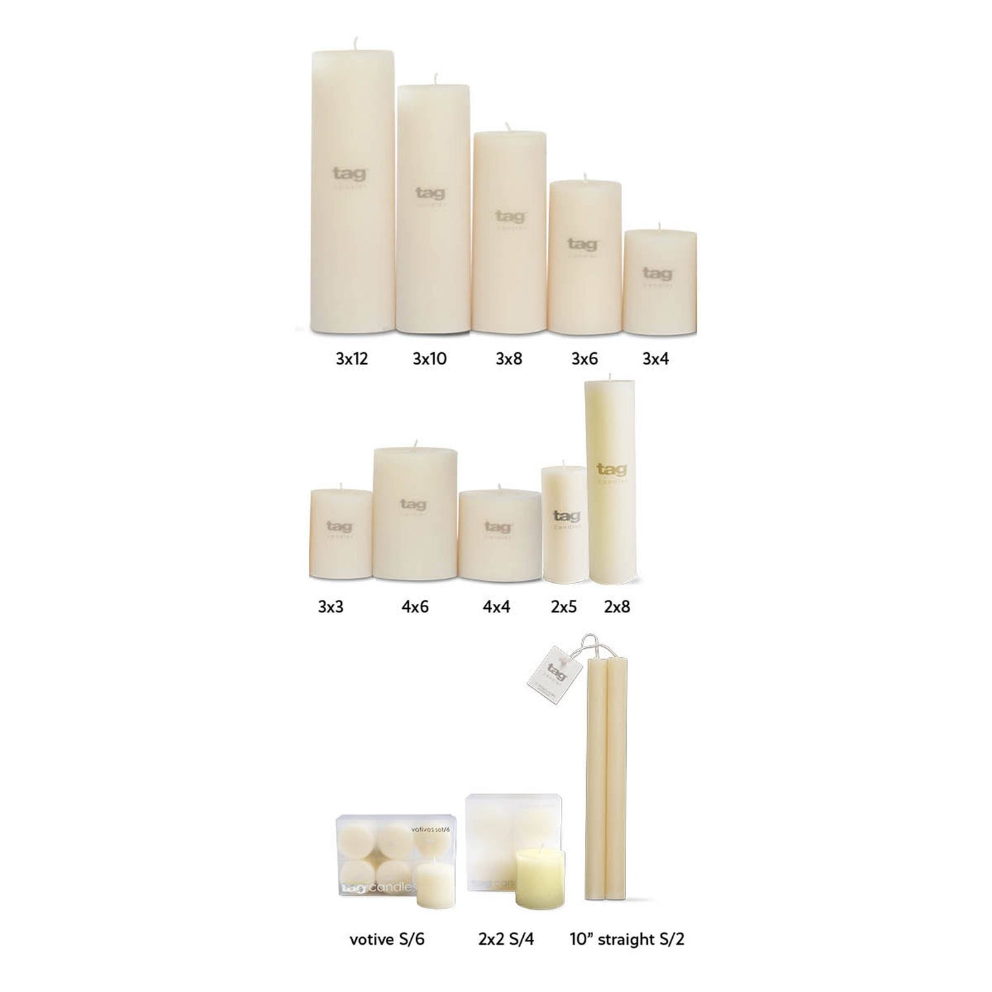 Color Studio Pillar Candle 3X6 Ivory Wax Everyday