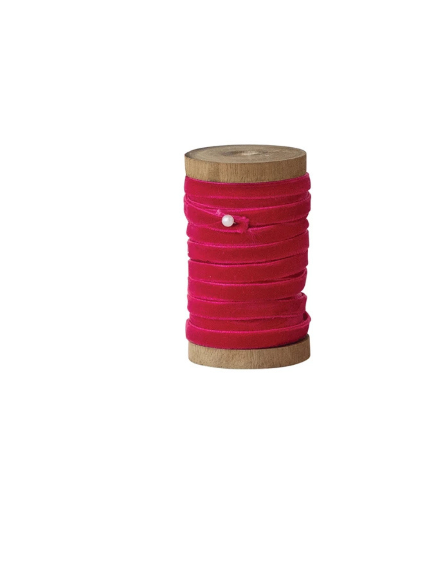 Velvet Ribbon on Wood Spool, 3 Colors