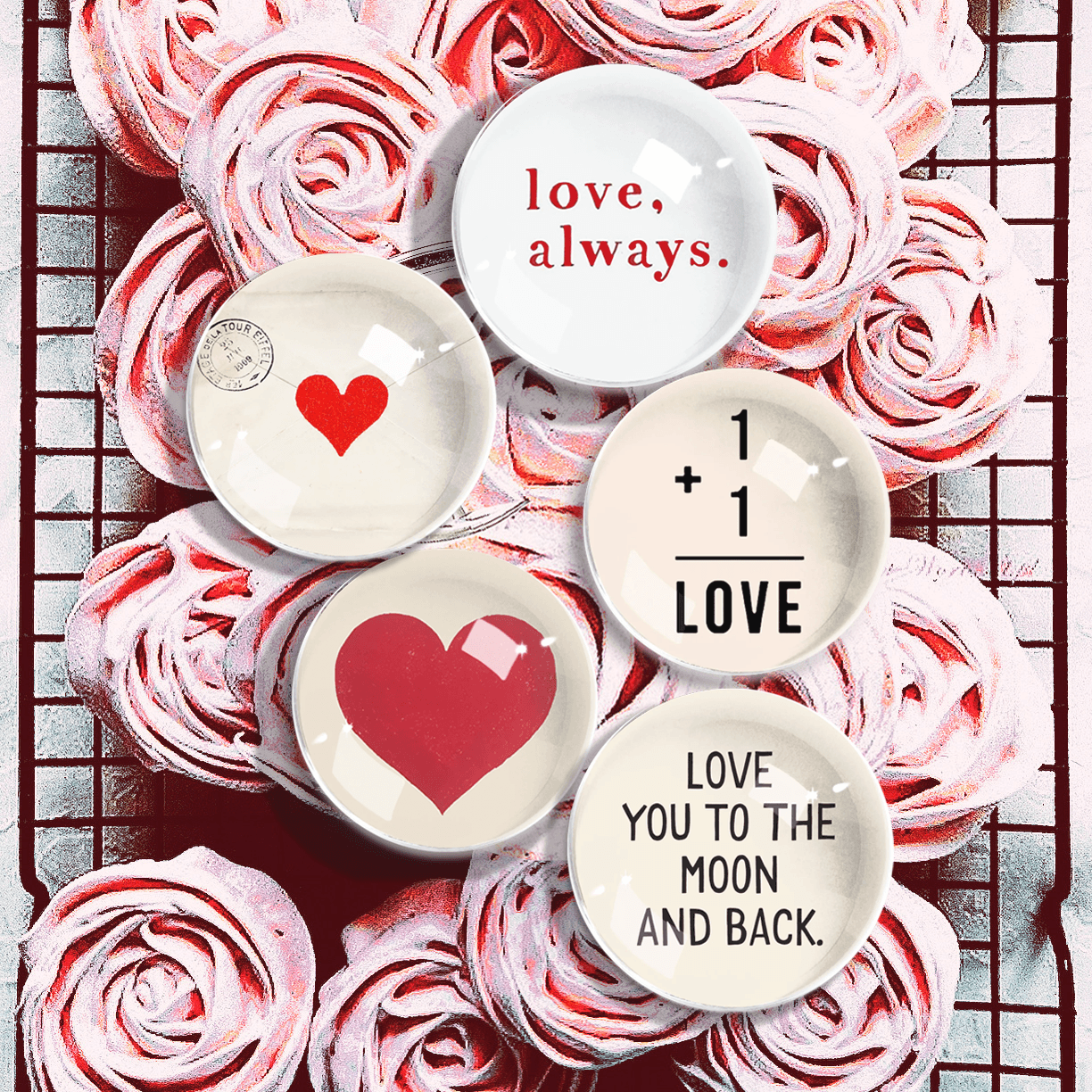 Typewriter Love Always Dome Paperweight // Min. Pack of 2