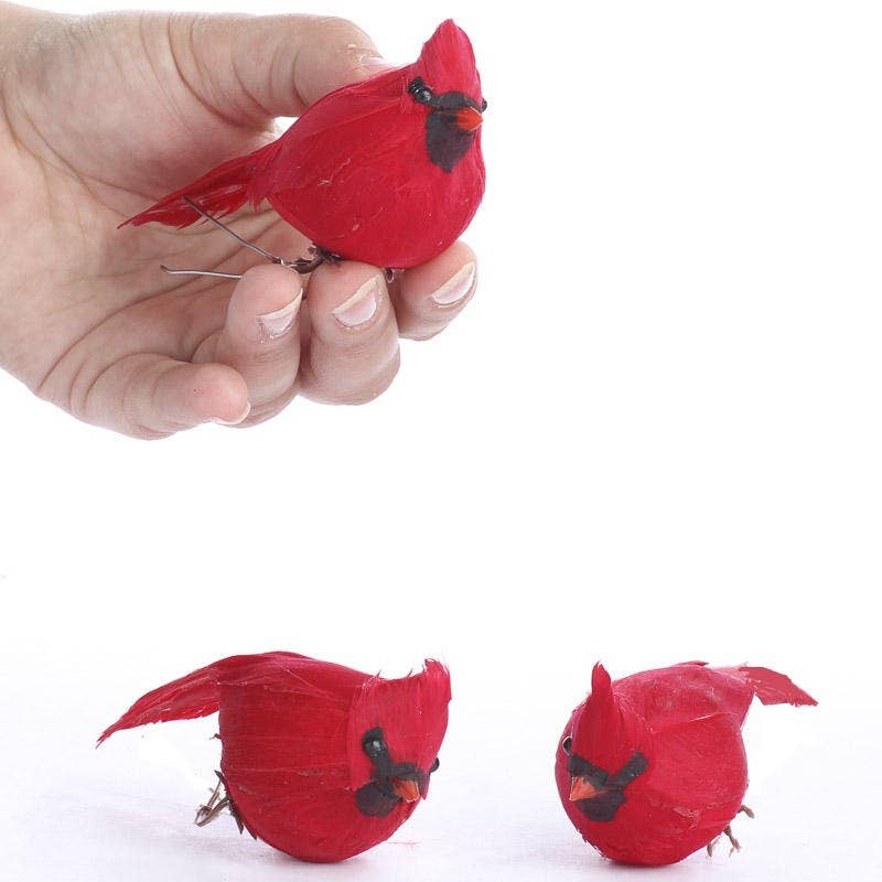 3" Small Artificial Cardinals (Package of 12 pieces)