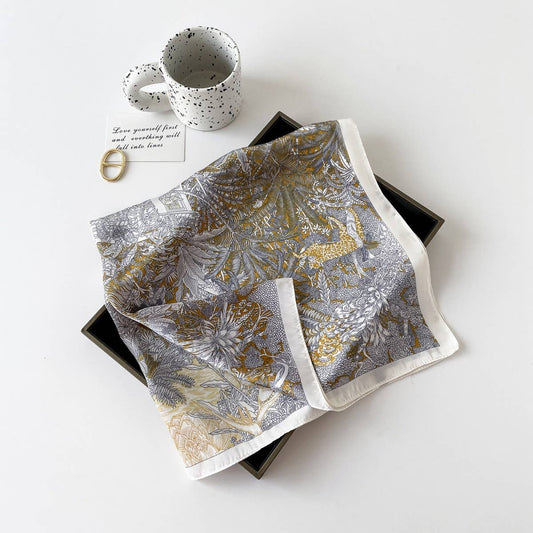 Letter Print Satin Square Scarf for Women_CWASC0810: TYPE18 / (OS) 2