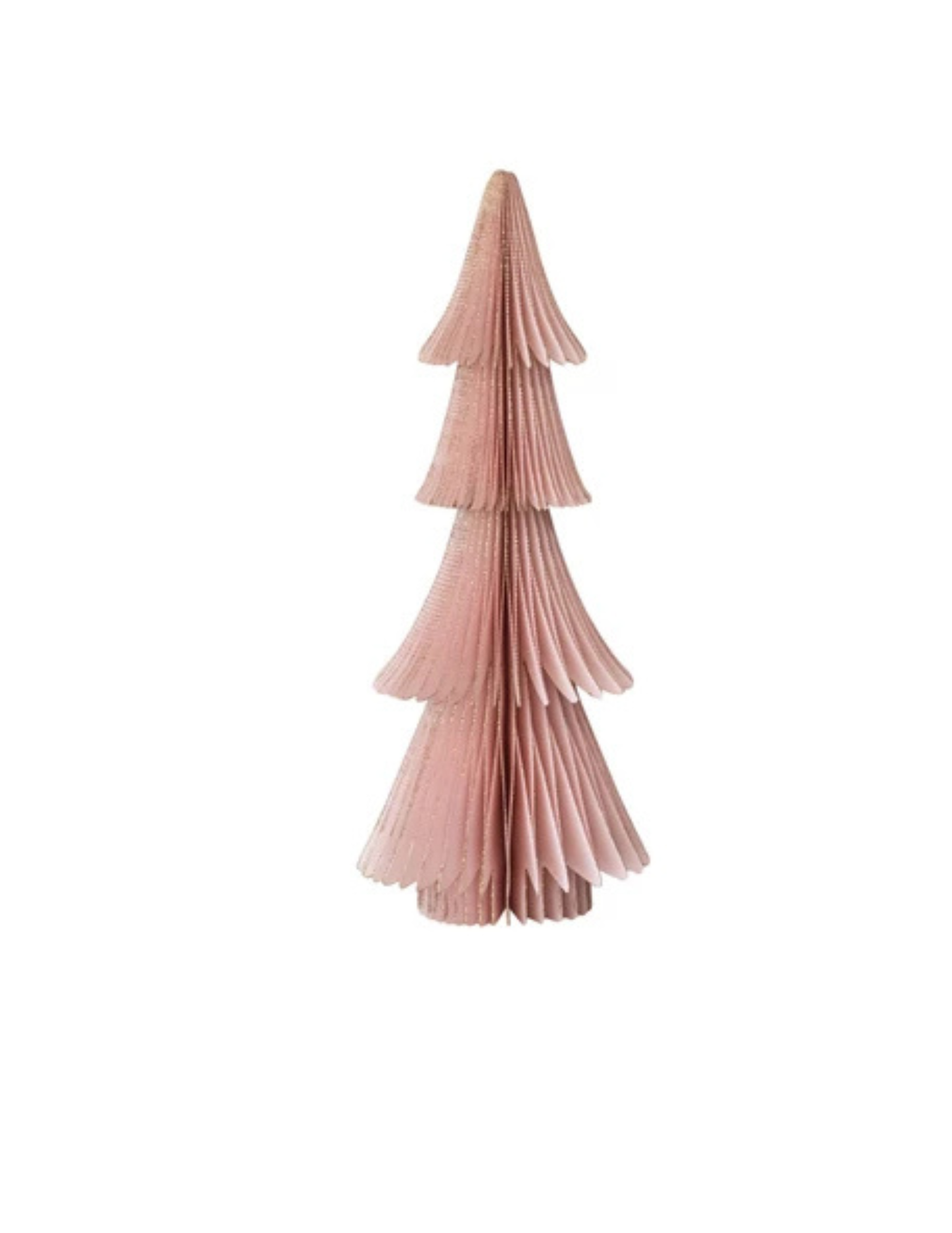 Pink- Handmade Folding Honeycomb Trees with Gold Glitter Edges