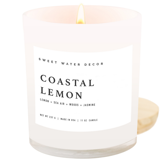 *NEW* Coastal Lemon 11 oz Soy Candle - Home Decor & Gifts