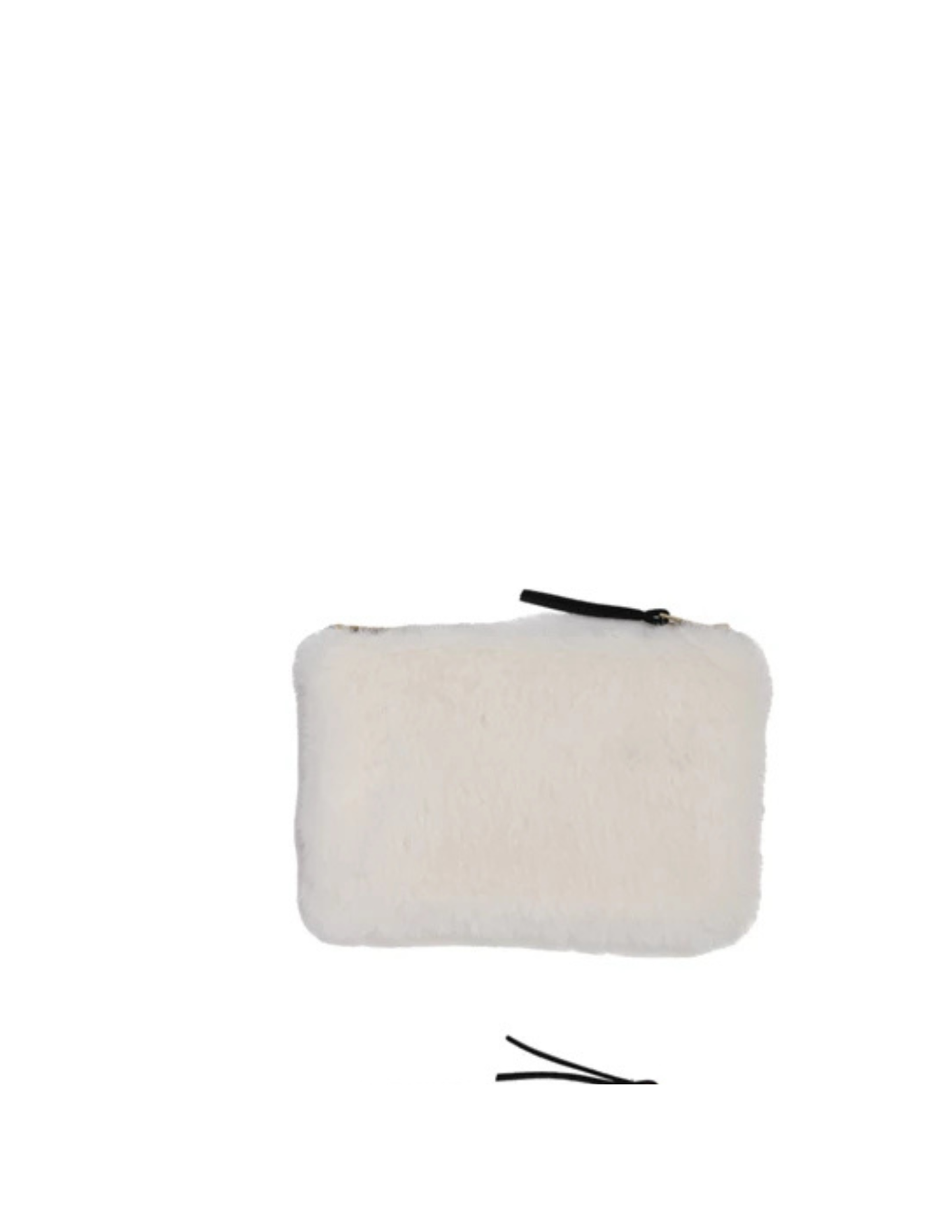 Zip Pouch Faux Fur Fabric with Interior Lining, 4 Colors