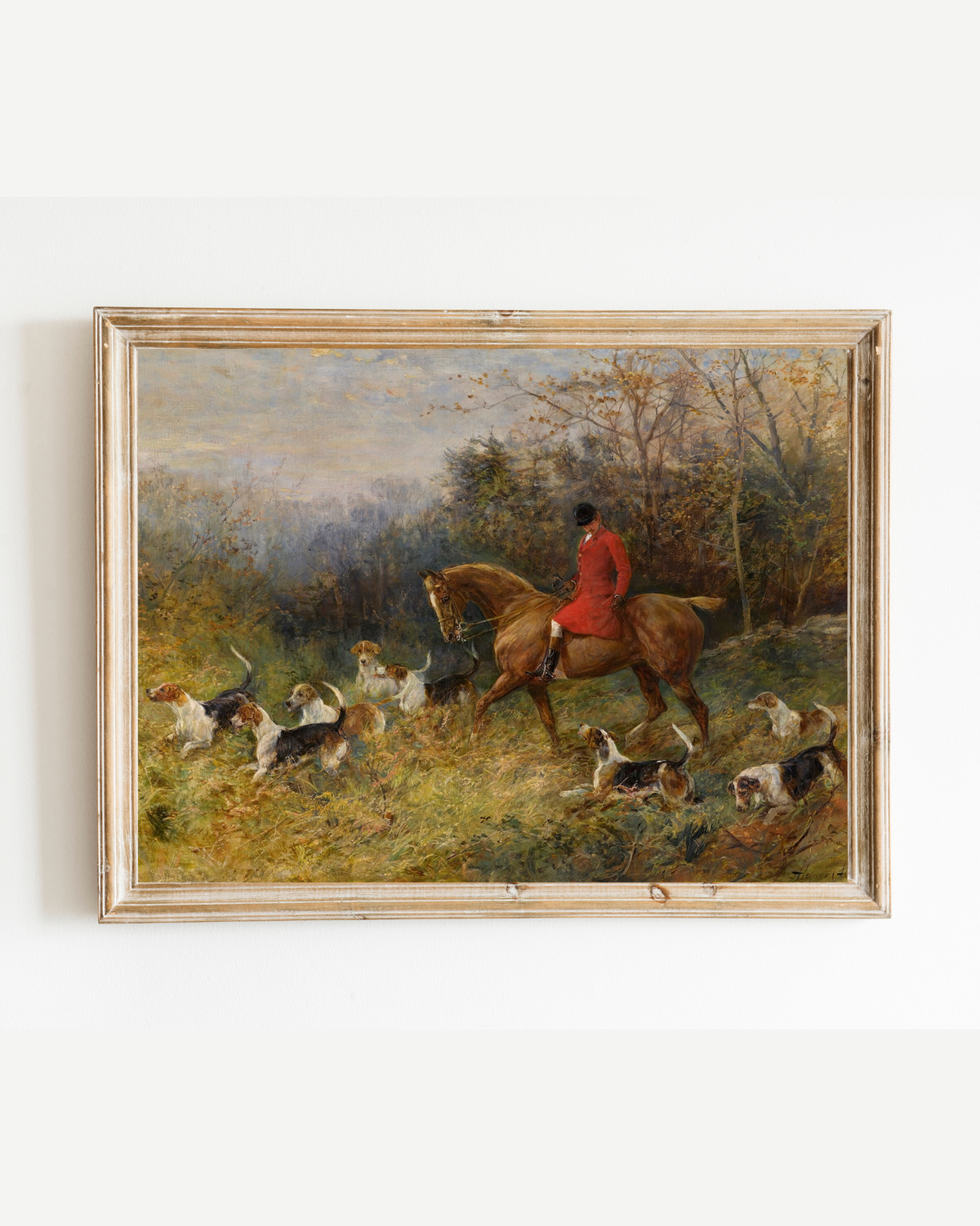 The Draw of the Hounds Antique Art Print: 8x10