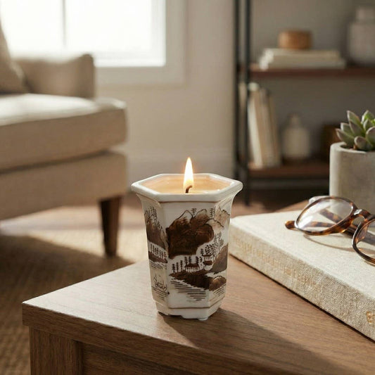 Sage & Eucalyptus Scented Candle - Brown Ceramic, 6 Oz