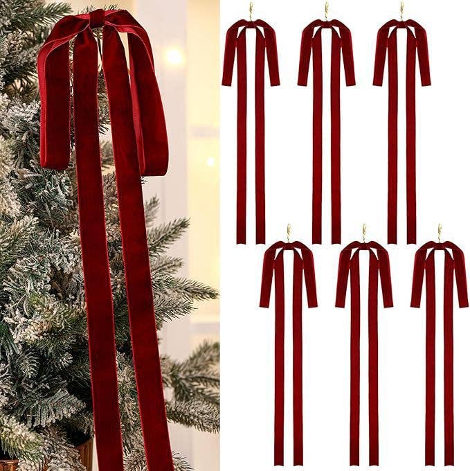 Jumbo size Velvet ribbon bow Christmas tree xmas decor: Forest / L