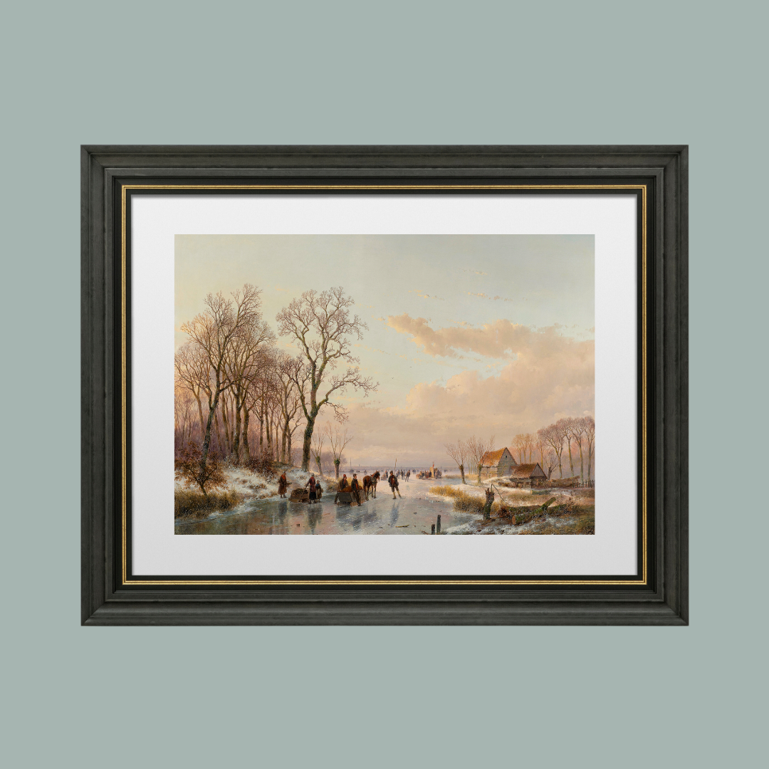 A Frozen River Antique Art Print: 8x10