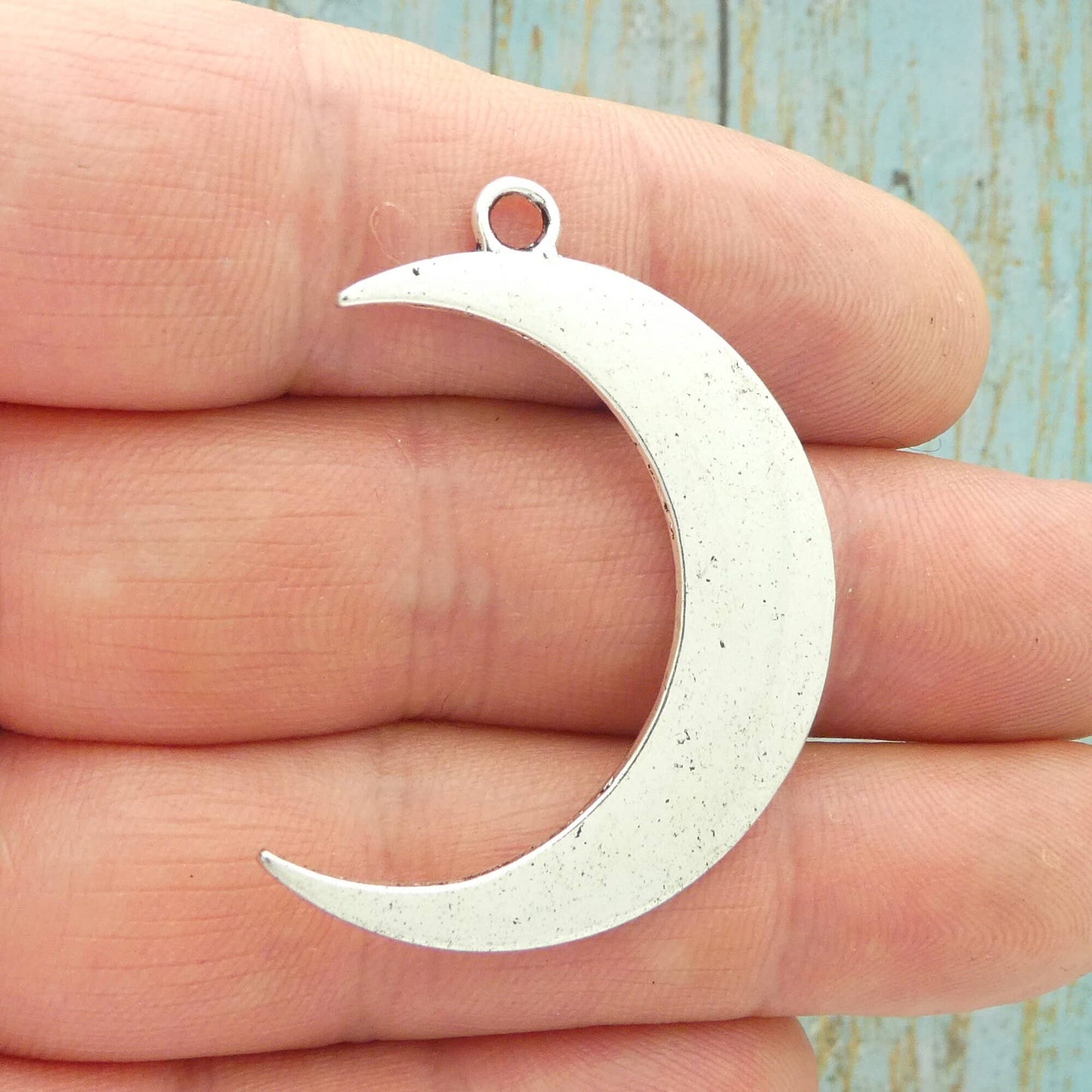 3 Silver Crescent Moon Charm Pendant by TIJC SP1290
