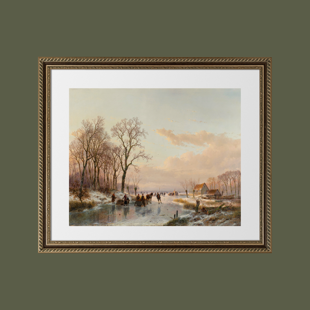 A Frozen River Antique Art Print: 8x10