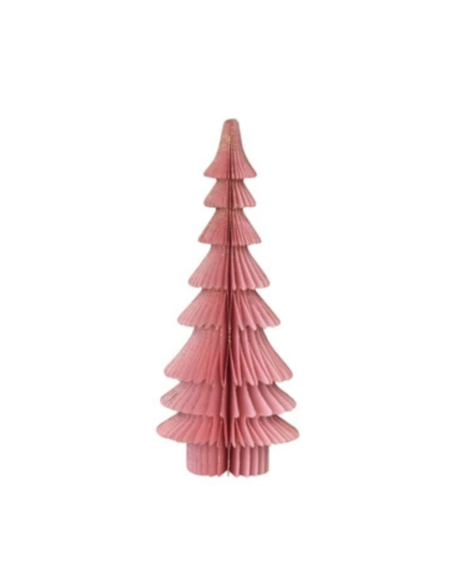 Pink- Handmade Folding Honeycomb Trees with Gold Glitter Edges