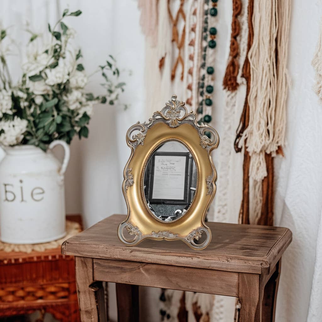 Gold Baroque Crown Oval Photo Frame