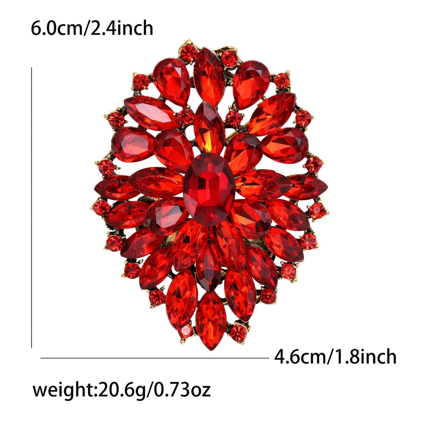 Rhinestone Brooch APA15454: White