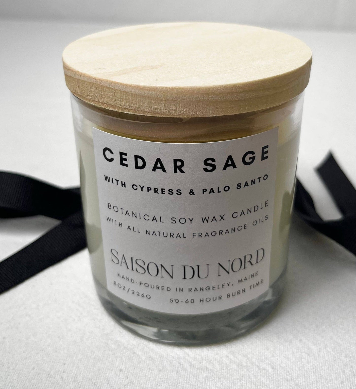 Cedar Sage Soy Wax Candle: 8oz Jar
