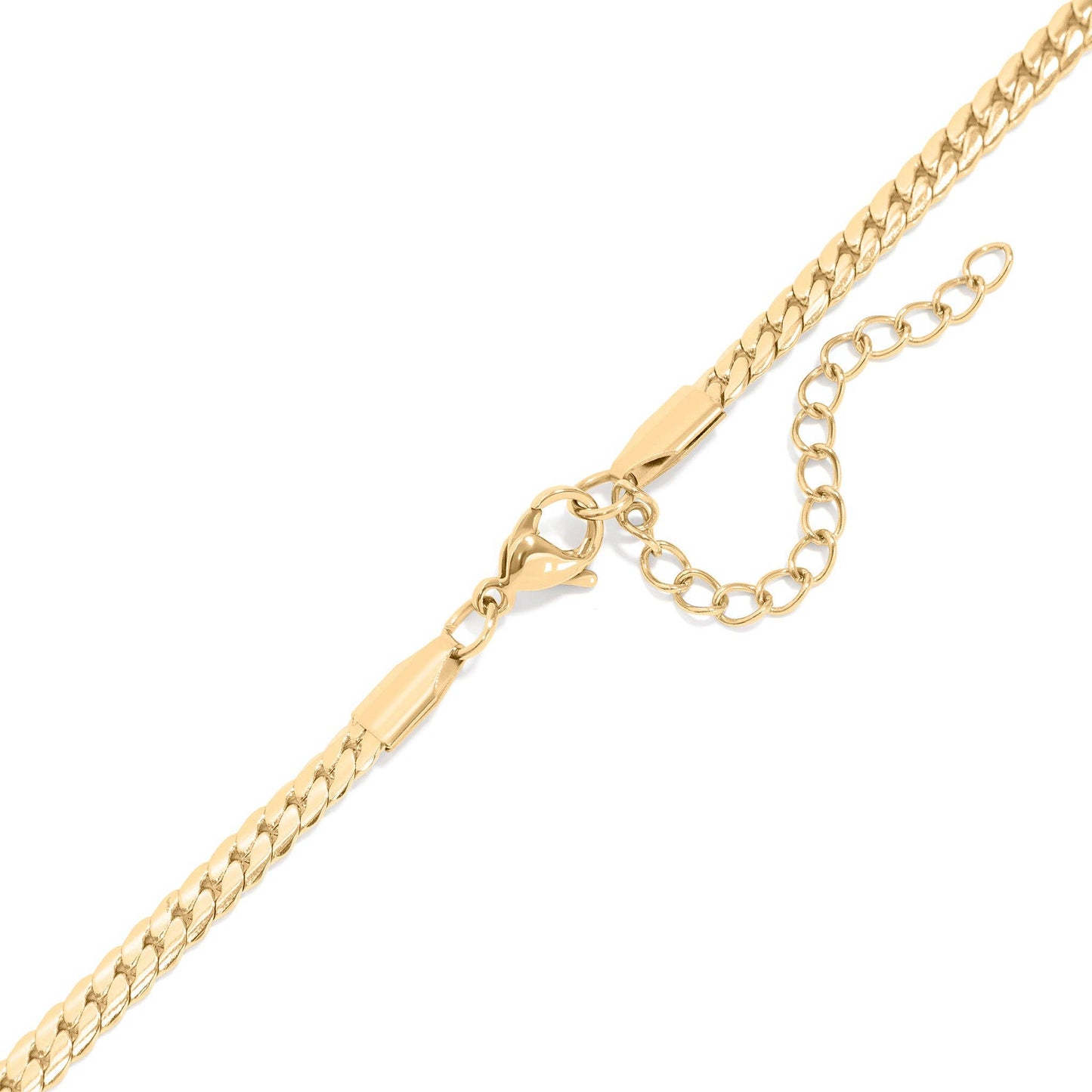 18K Gold PVD Stainless Steel Curb Charm Holder Necklace: Stainless / 18'+2"