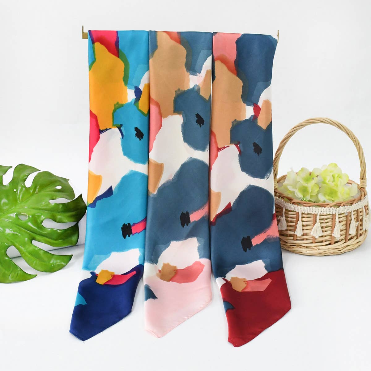 Polka Dot Satin Neck Scarf