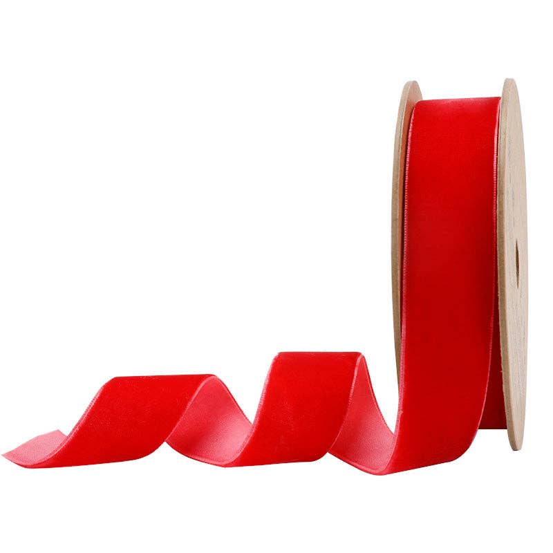 16 Colors | 1" Velvet Ribbon | 10 Yard Roll