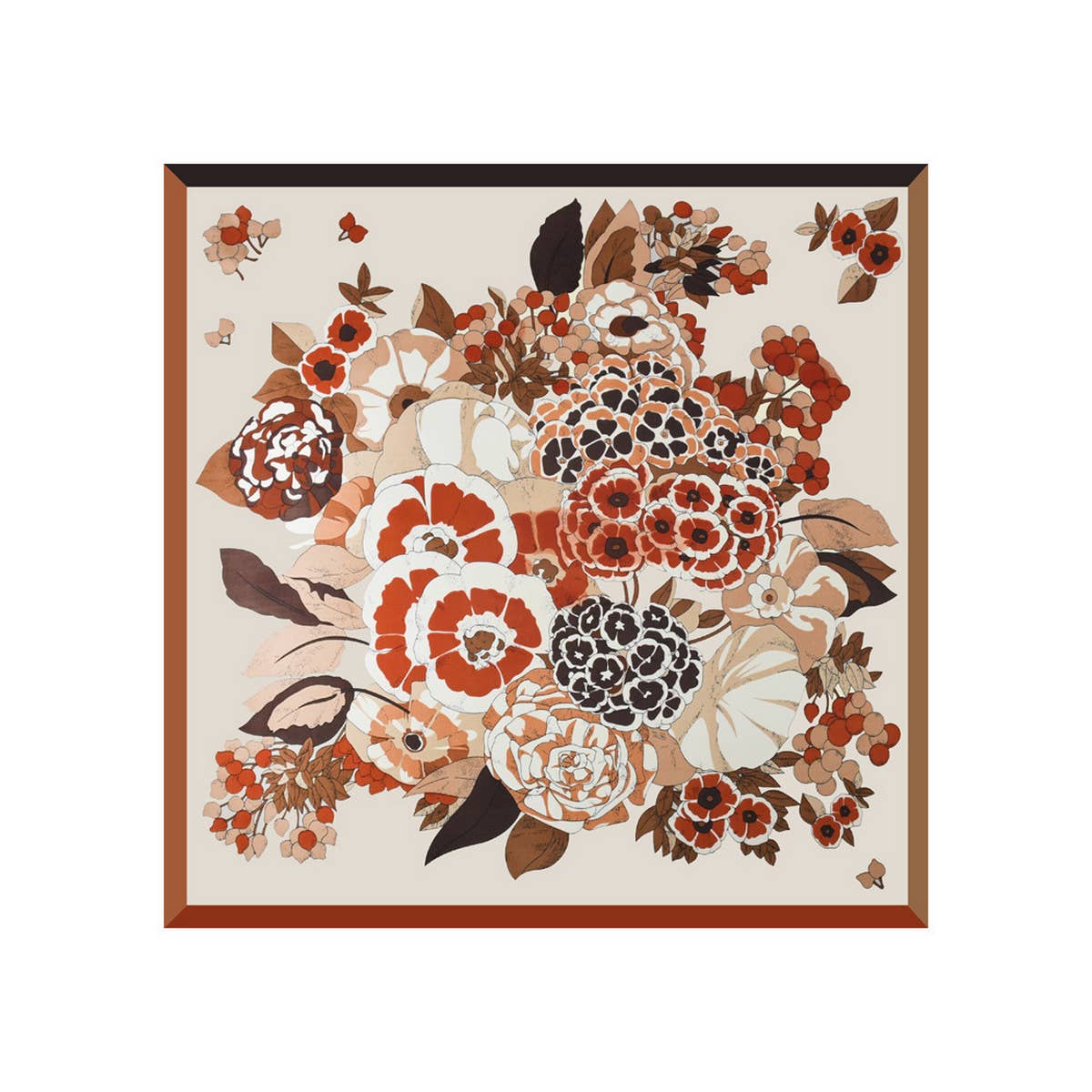 Elegant Floral Satin Scarf for Work & Sun