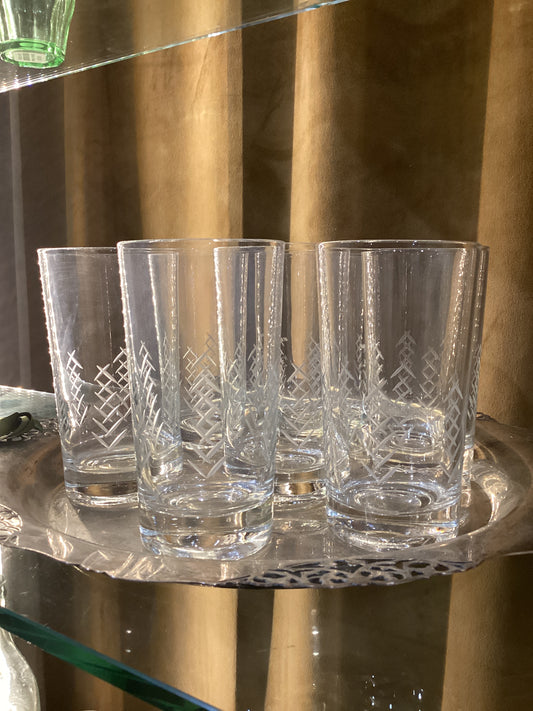 Stitched etched glasses