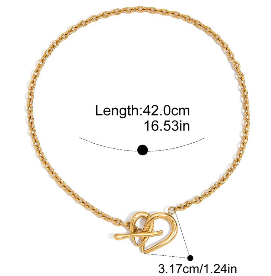 Knotted Up Toggle Link Necklace 18K Gold- Waterproof