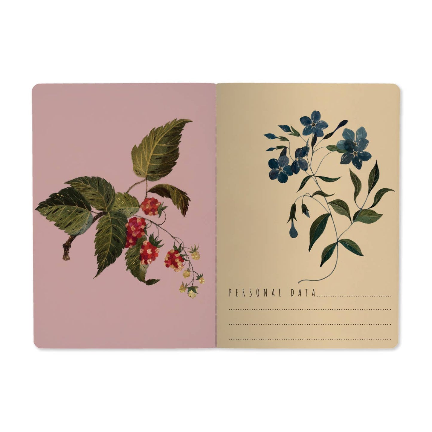 A5 Notebook - Forest Flowers on White 