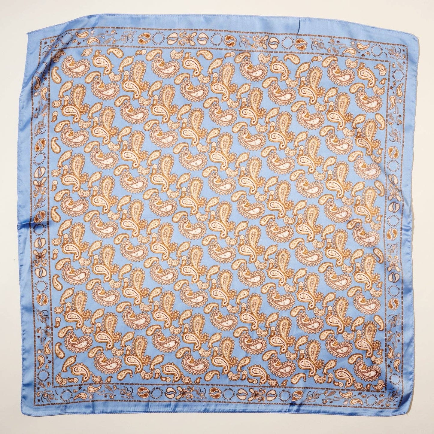 Elegant Paisley Soft Scarf | Timeless Silk-Feel Polyester Bandana: Camel / One