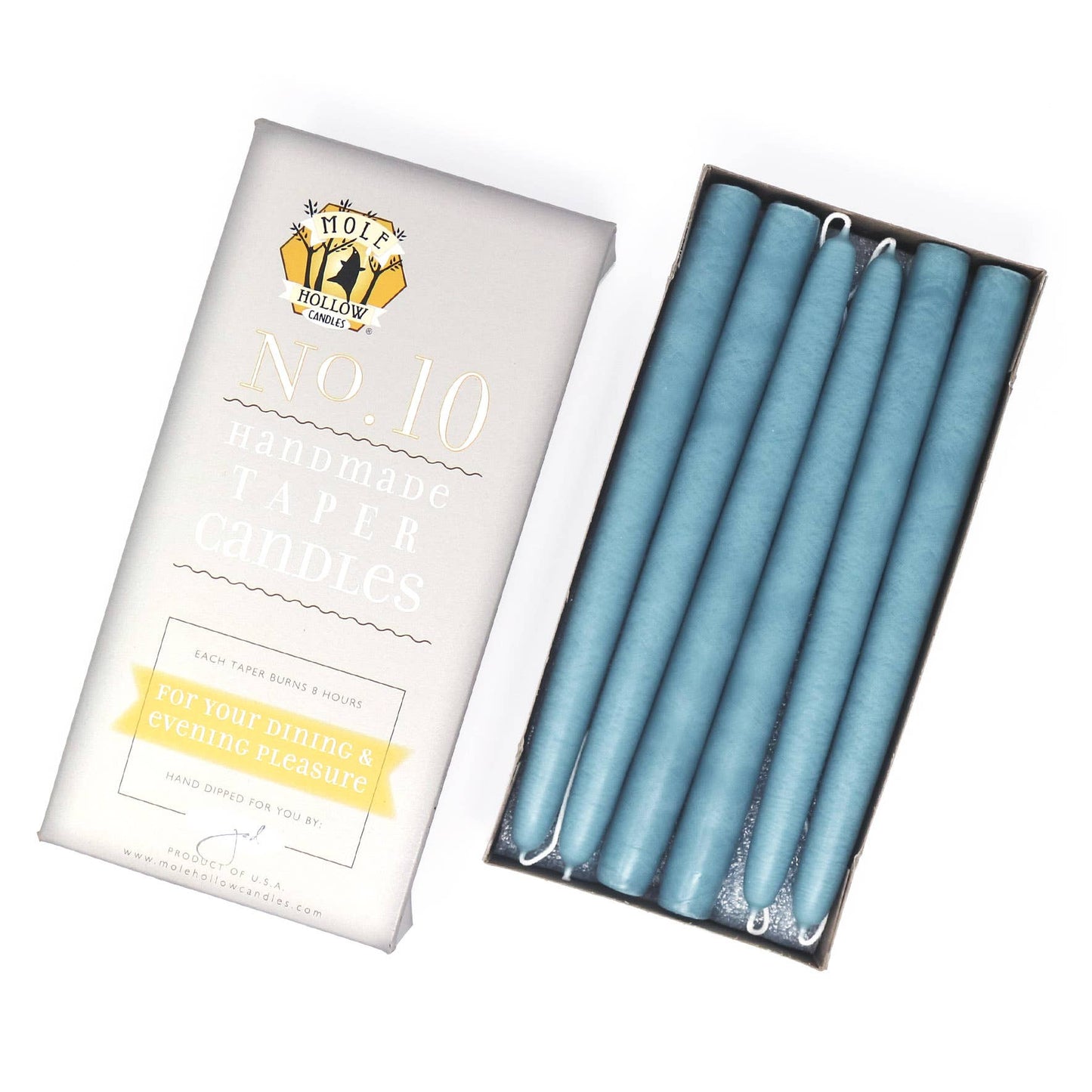 10" Hand Dipped Unscented Taper Candles - 39 Colors USA Made: Mauve