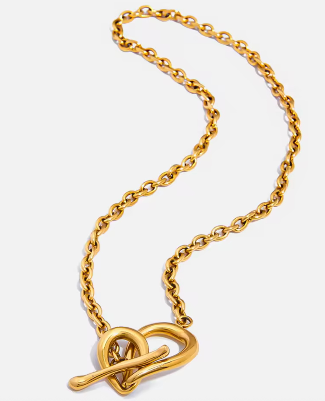 Knotted Up Toggle Link Necklace 18K Gold- Waterproof