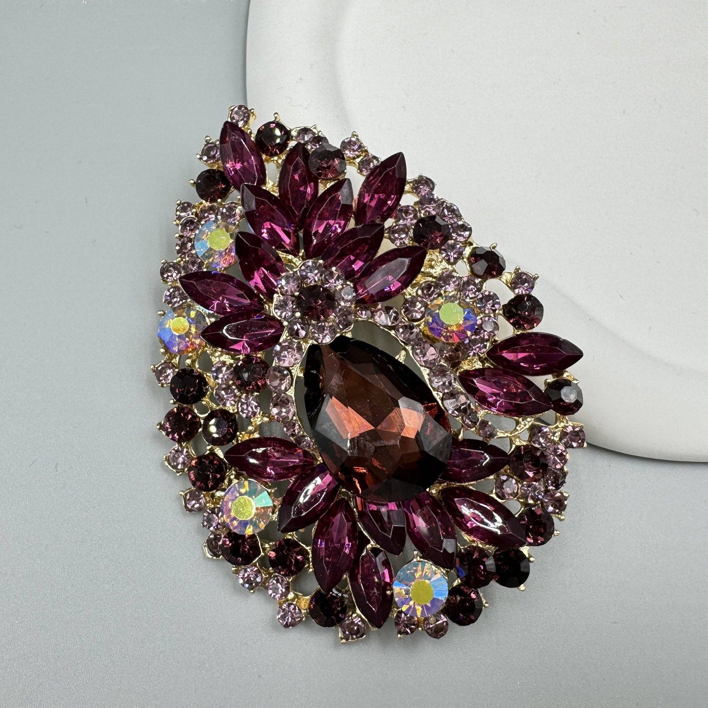 Teardrop Rhinestone Pin APA14939: Multi