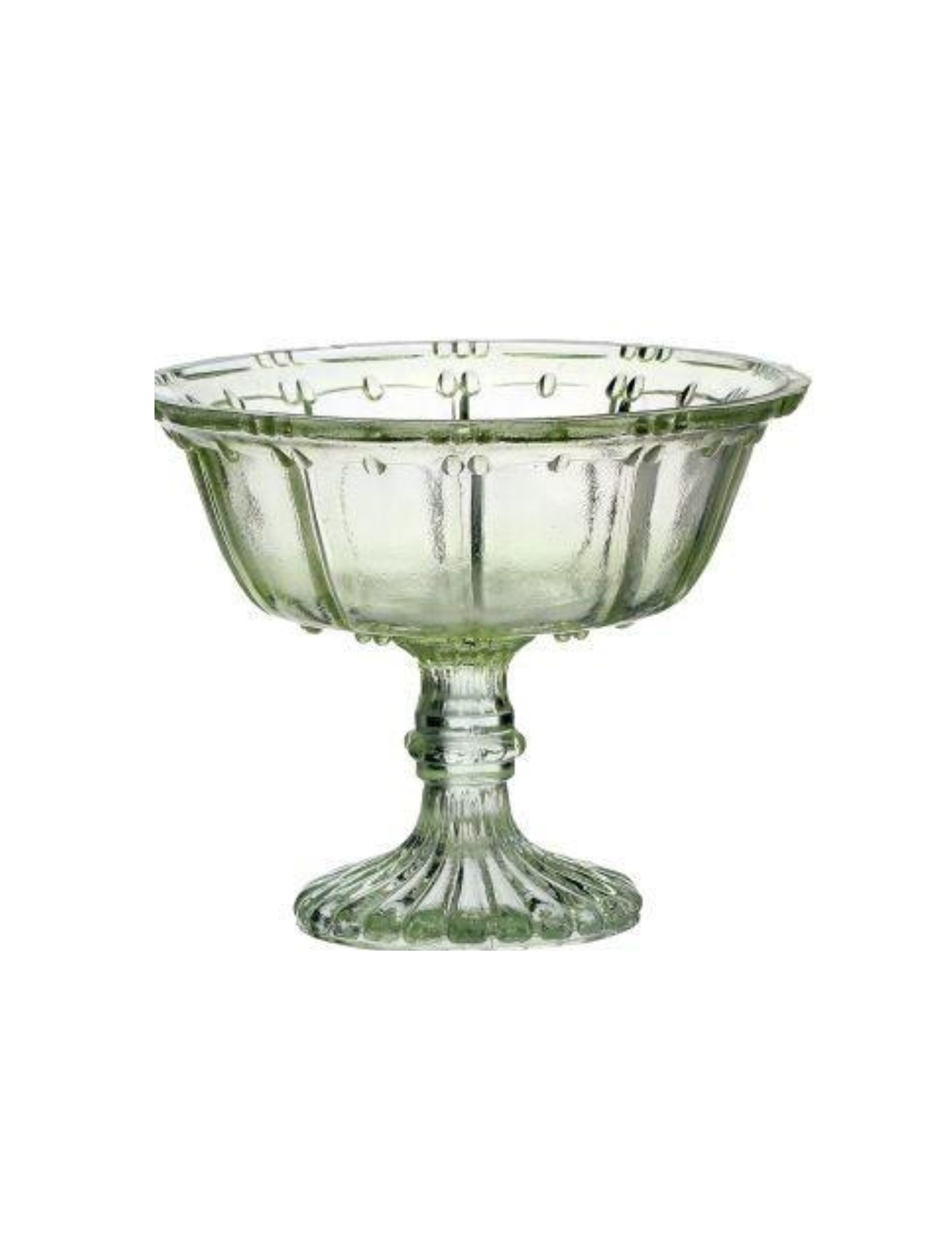 Green Vintage Hobnail Pedestal Dish