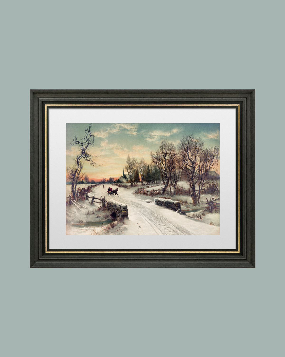 Christmas Morning Antique Art Print: 8x10