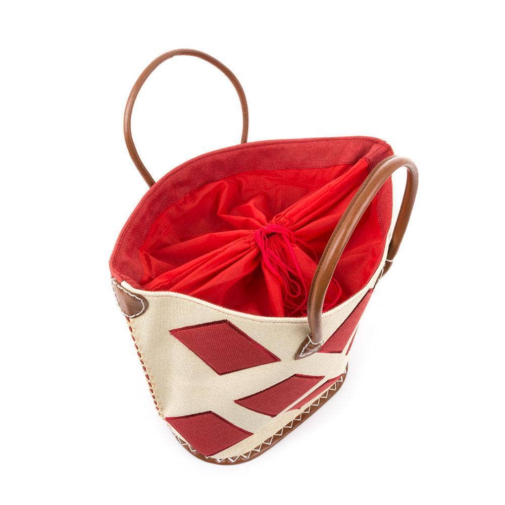 Turquoise: Straw Diamond Tote Bag