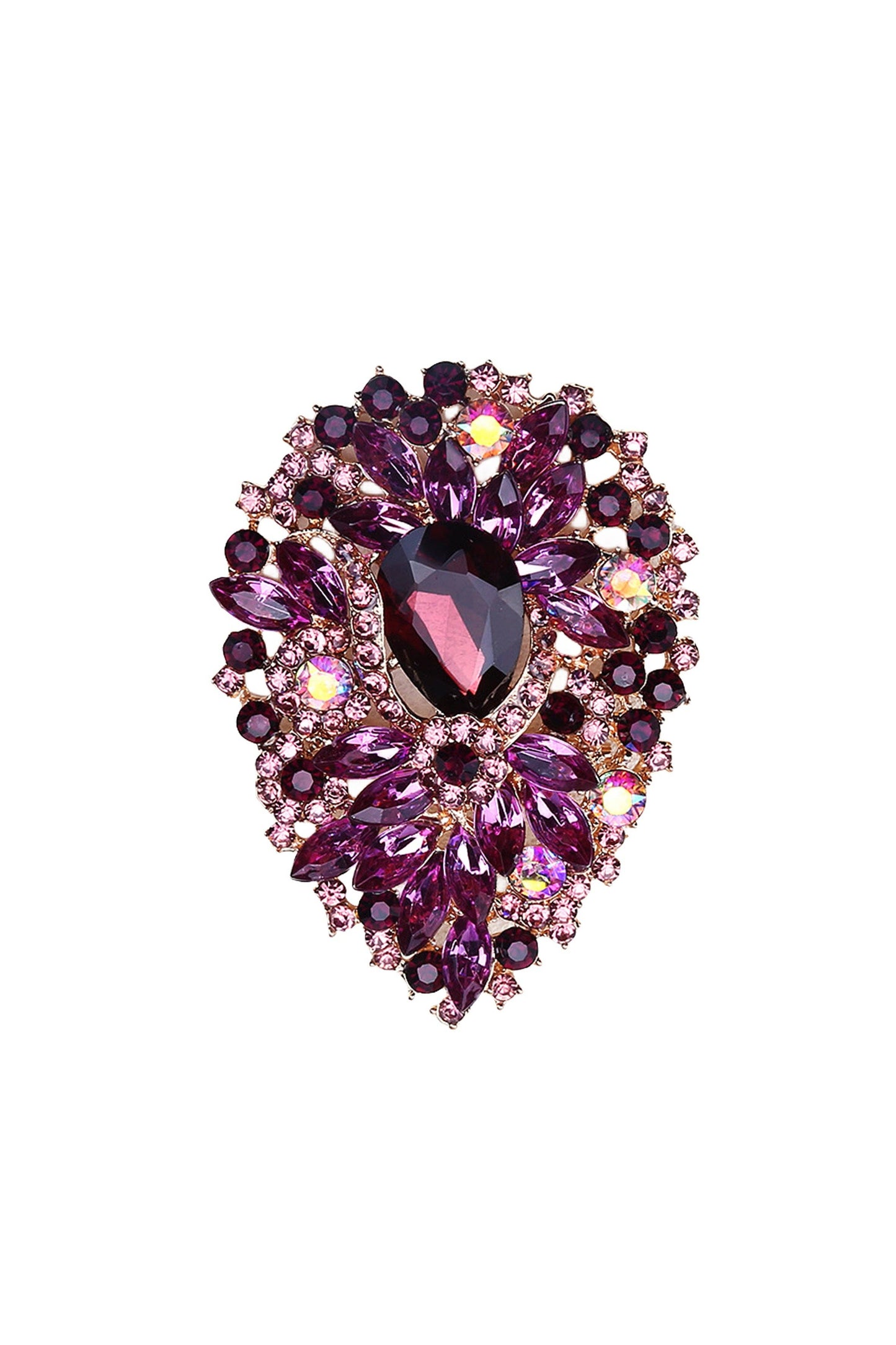 Teardrop Rhinestone Pin APA14939: Green