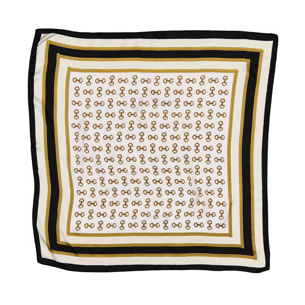 SILKY SQUARE NECK SCARF SPSS-3510: Bk