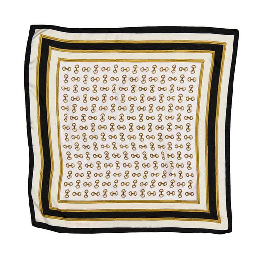SILKY SQUARE NECK SCARF SPSS-3510: Bk