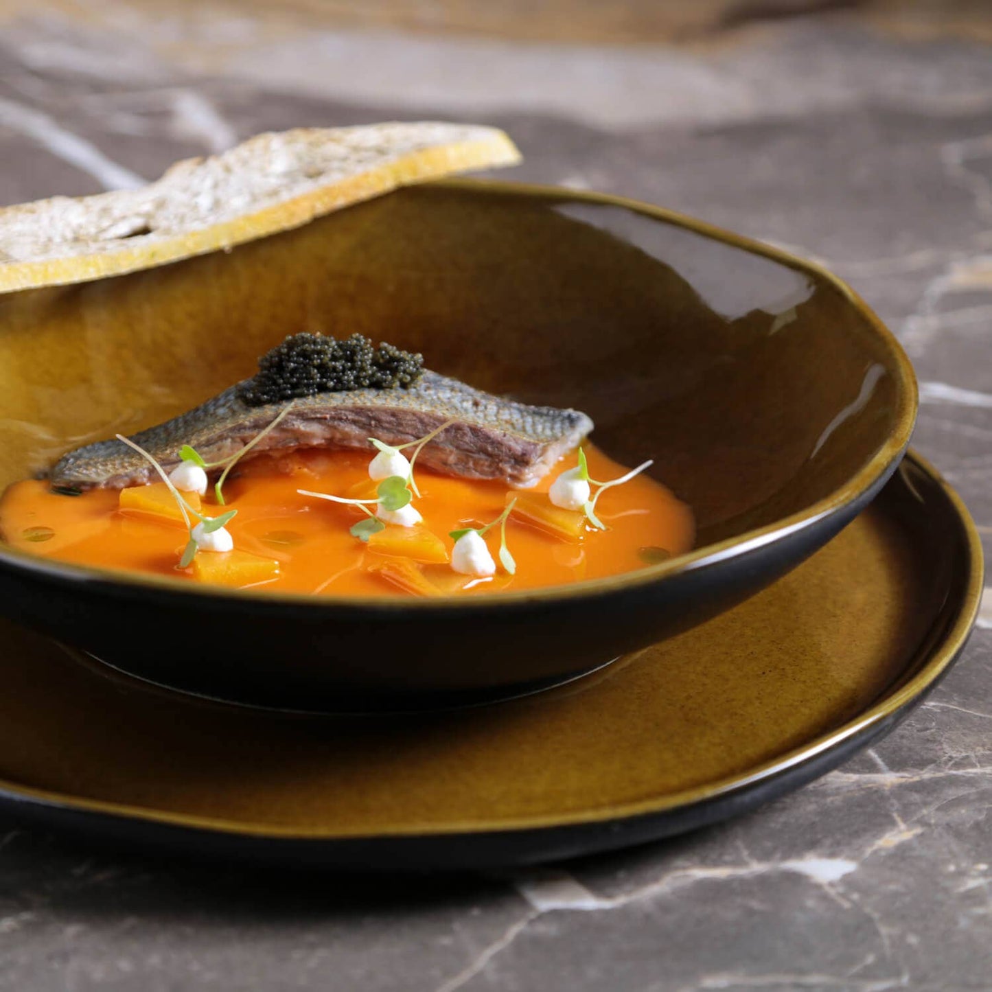 Bio Stoneware Amber Salad Bowl, 28 Oz: Stoneware
