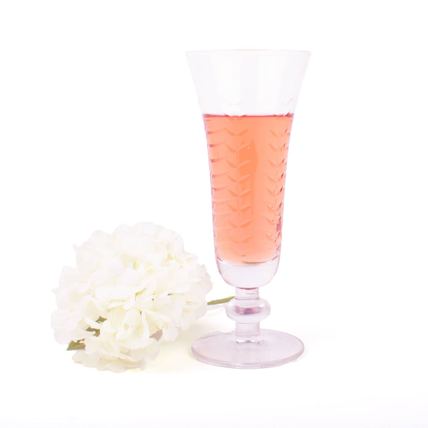 Clear Etched Champagne Glass