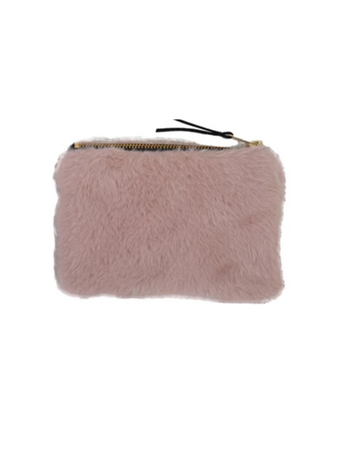 Zip Pouch Faux Fur Fabric with Interior Lining, 4 Colors