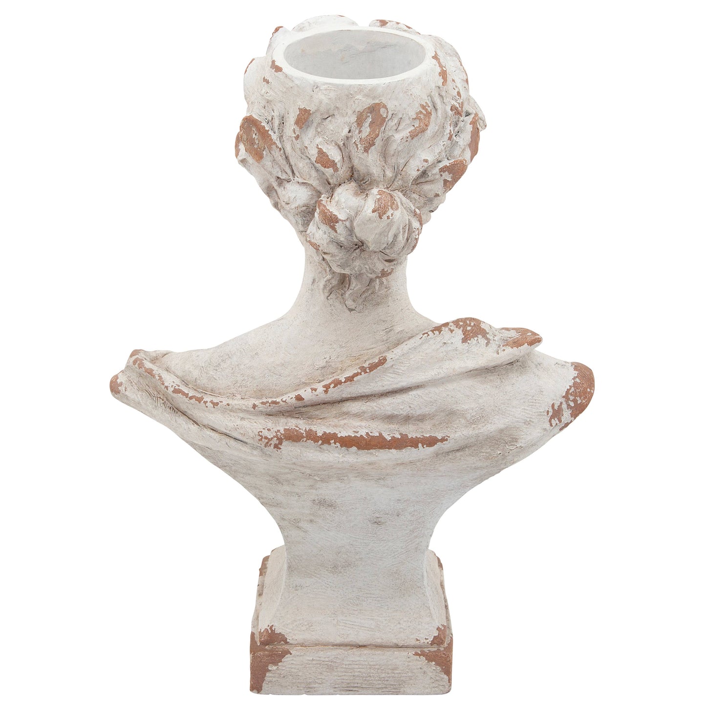 Resin Lady with Laurels Statue Woman Bust - White, 21 in.