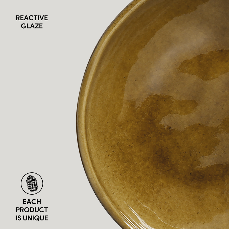Cereal Bowl Amber Stoneware 17.6 Oz: Yellow / Stoneware