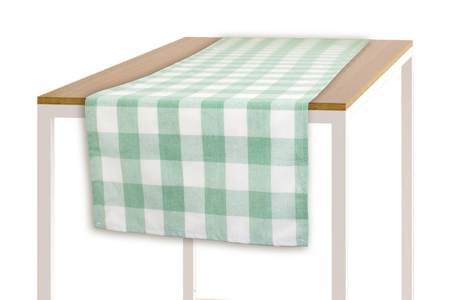 Green-White Buffalo Plaid Thin Soft Table Runner
